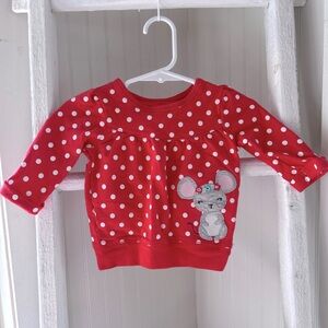 Carter’s 0-3 month red and white polka dot sweatshirt
